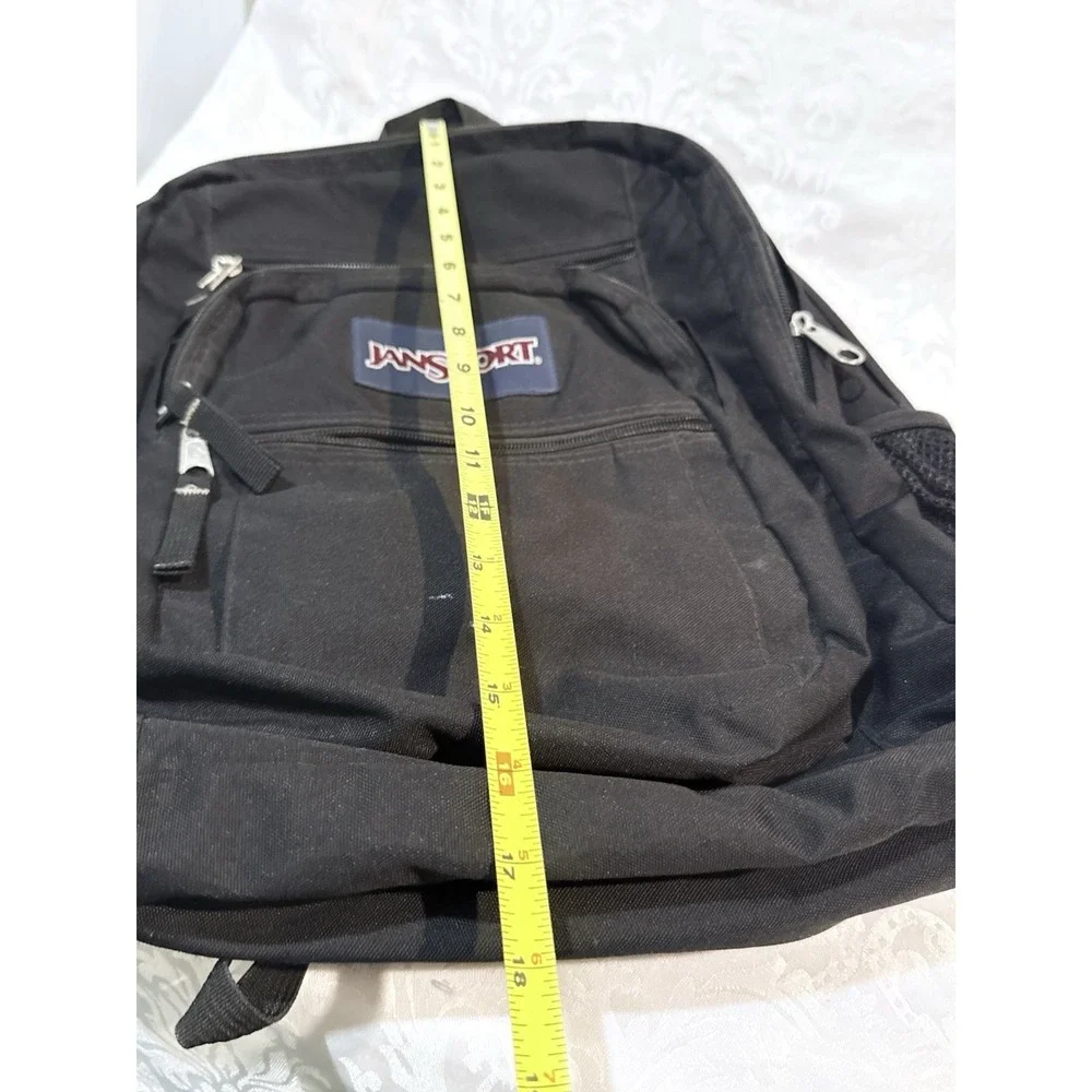 JanSport Black Backpack Multi Compartment School Or Travel Some Spots At Front